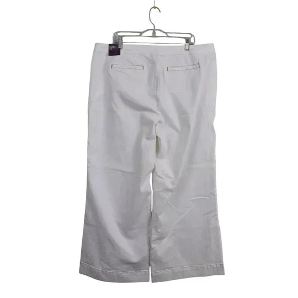 NWT Lane Bryant Flare Wide Leg Sailor Pants High Waist White Size 20 - Picture 6 of 12